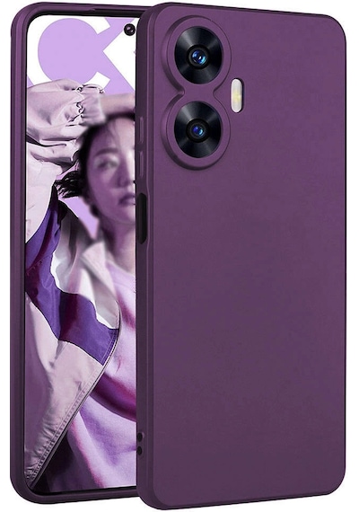 Realme C55 Kılıf Zore Premier Silikon Kapak Mürdüm