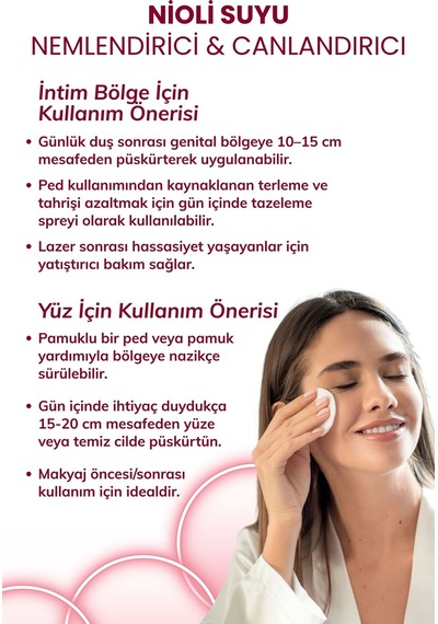 Nioli Suyu İntim Genital Koku Önleyici+yatıştırıcı+hyaluronik Asit & Kolajen Tonik Mist