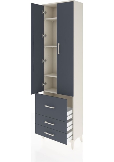 Arges Dolap 4 Raflı 3 Çekmeceli 2 Kapaklı 60x30x221 Aytaşı-an... Aytaşı