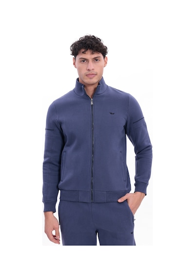 Rowinger 3 İplik Kalın Dokulu Parçalı Görünümlü Kapüşonlu Tam Fermuarlı Erkek Sweatshirt İndigo Rowinger 3 İplik Kalın Dokulu Parçalı Görünümlü Kapüşonlu Tam Fermuarlı Erkek Sweatshirt İndigo