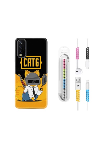 Vivo Y20S Kılıf Kablo Koruyuculu Cat G 1677