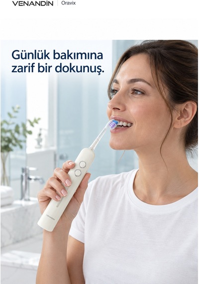 Vn/rv-001 Oravix Şarjlı Elektrikli Diş Fırçası 2000 Mah, Type-c, Ipx7, 3 Mod X 3 Yoğunluk, 3 Başlıklı - Beyaz