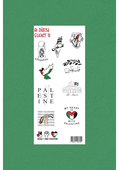 M10 - Filistin Davası - Sticker Paketi Çok Renkli