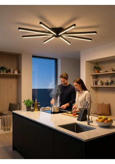 Pulsar Modern Led Tavan Avize - Aşağı Işık Kumandalı Dim Edilebilir Doğal Işık