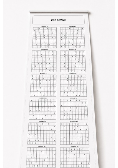 Haydi Dekor Sudoku Rulosu 30 Cm 4 Metre Yetişkinler Için 54 Adet Klasik 9 9 Sudoku Kolay, Orta Ve Zor Seviye Zihin Egzersizi Ve Bulmaca Rulosu 1 Adet