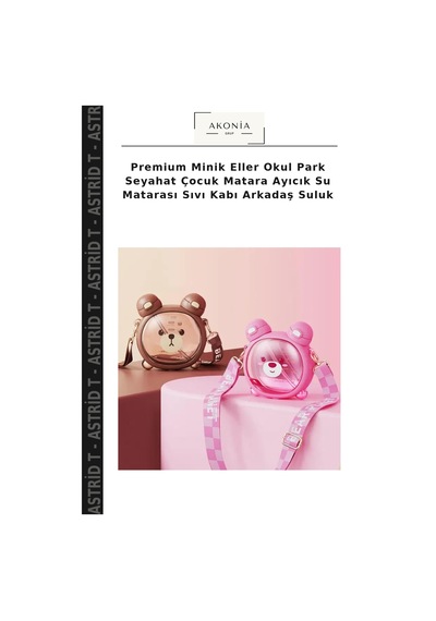 Premium Minik Eller Okul Park Seyahat Çocuk Matara Ayıcık Su Matarası Sıvı Kabı Arkadaş Suluk Çok Renkli