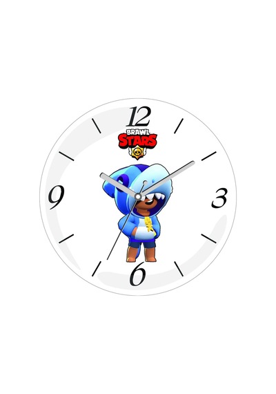 Brawl Stars Leon Lolipop Çap 30cm Sessiz Akar Bombeli Gerçek Cam Duvar Saati Çok Renkli