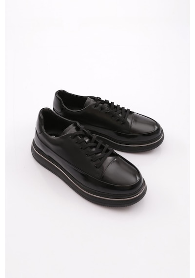 Dgn 2710 Erkek Sneaker Ayakkabı Siyah Siyah Rugan