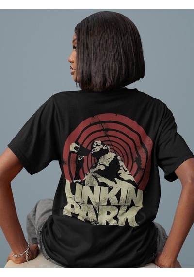 Tasarım Linkin Park Rock Metal Müzik Grubu Sırt Baskılı Unisex Ov Siyah