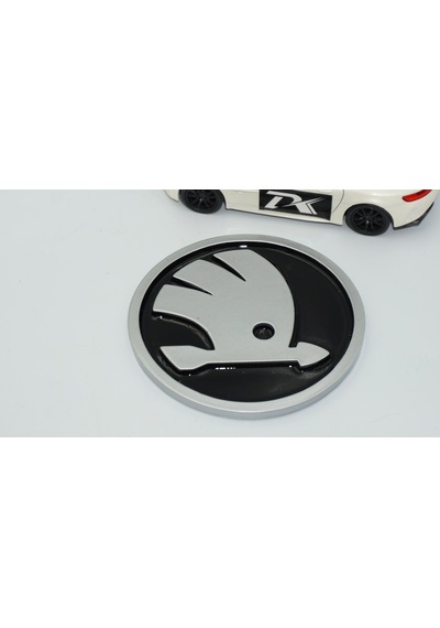 Dk Tuning Skoda Ön Kaput 9cm Yeni Nesil Gri Siyah Logo Amblem
