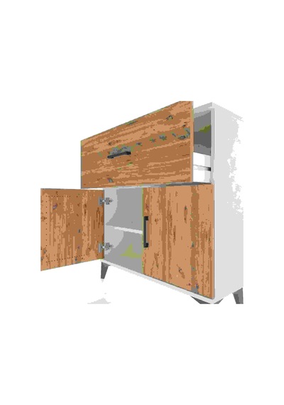 Arges Şifonyer Tek Raflı Tek Çekmeceli 2 Kapaklı 88x30x96 Ayt... Aytaşı