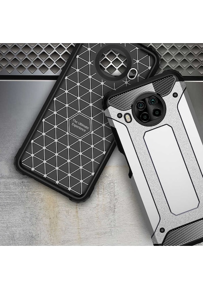 Noktaks - Xiaomi Uyumlu Xiaomi Redmi Note 9 Pro 5g - Kılıf Çift Katman Zırh Tank Crash Military Kapak - Rose Gold