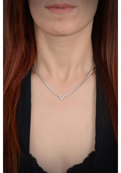 Kadın Gümüş Set - Berrak Zirconia Taşlı Su Yolu Set • Işıklı Kutuda • Düğün • Nişan • Gelin Seti