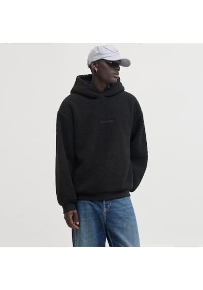 Jack & Jones Erkek Nakii Detayli Loose Fit Hoodie - Norrebro - 12293535 Siyah