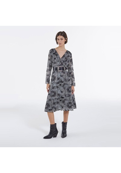 The Kooples Desenli Kadın Siyah Elbise