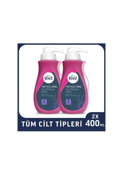 Professional Tüm Cilt Tipleri Tüy Dökücü Krem 2 X 400 Ml Ekonomik Set