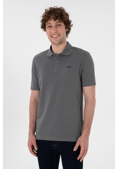 U.S. Polo Assn. Erkek Regular Fit Polo Yaka Gri Basic Tişört 50306007-VR024