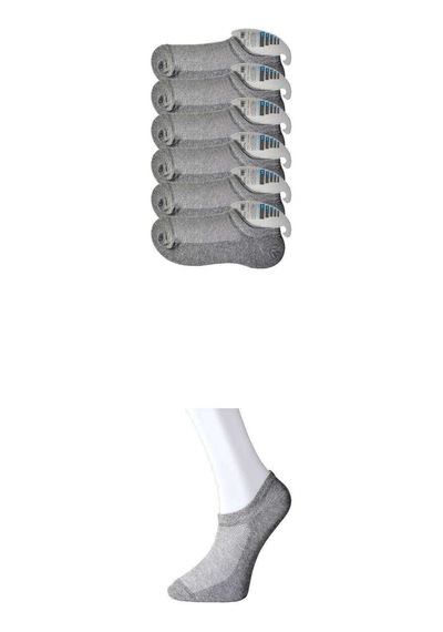 Gri Erkek Görünmez Çorap 6 Çift Çok Renkli