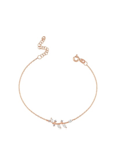 Işıltılı Zeytin Dalı Rose Renk Gümüş İkili Mini Set