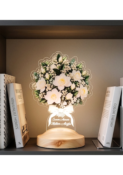 Beyaz Gardenya Çiçek Buketi Led Lamba - Kişiye Özel Anneye Hediye Işıklı Çiçek Lambası, Kadına Zarif Hediye Solmayan Çiçek Beyaz Gardenya Buketi Beyaz Gardenya Çiçek Buketi Led Lamba - Kişiye Özel Anneye Hediye Işıklı Çiçek Lambası, Kadına Zarif Hediye Solmayan Çiçek Beyaz Gardenya Buketi