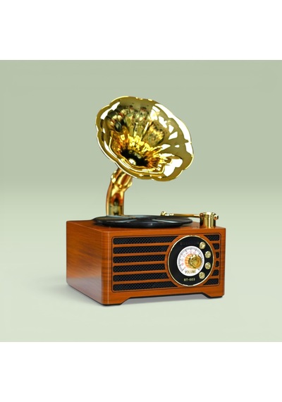 Rt-603a Gramafon Mini Nostalji Radyo,bluetooth Nostaljik Trend Radyo