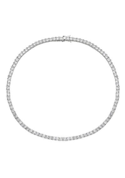 Su Yolu Kolye Döküm Pırlanta Işçiliği Dönme Yapmayan 4mm 45cm 001 - Beyaz