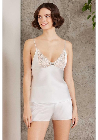 Pierre Cardin 6005 Kadın Saten Dantelli 6'lı Set-ekru Ekru