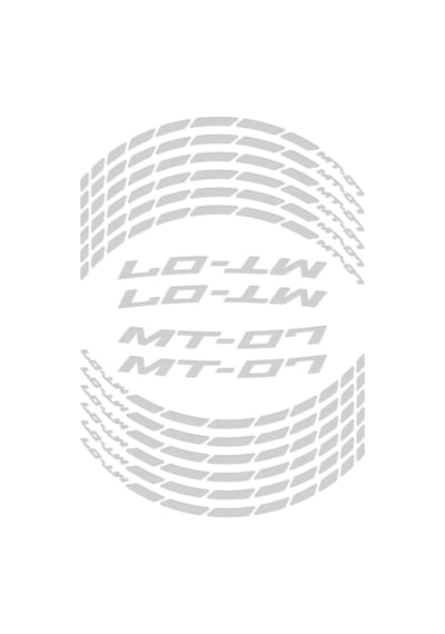GP Kompozit Yamaha MT-07 2014-2023 Uyumlu Jant Şeridi Reflektif Gri