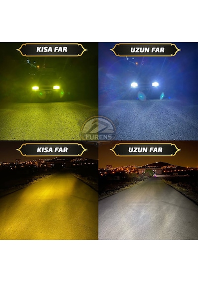 Hyundai Accent 1995-1999 Mercek Led Xenon Uzun - Kısa Çift Renkli