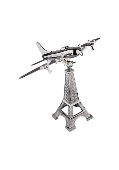 Lucky Art Eyfel Gümüş Metal Uçak Dekor 50 Cm Kng 020