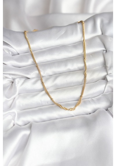 14k Gold Renk Kaplama Topçuk Zincirli Model Cm Kadın Kolye altın