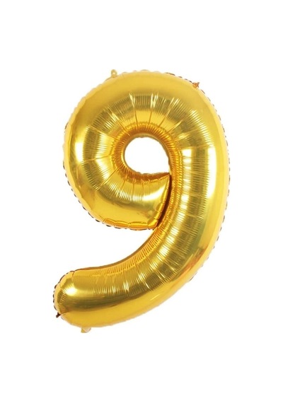 Folyo 9 Rakamı Balon 100 Cm Gold Altın Büyük Boy 40inc Dokuz Rakam Folyo Balon