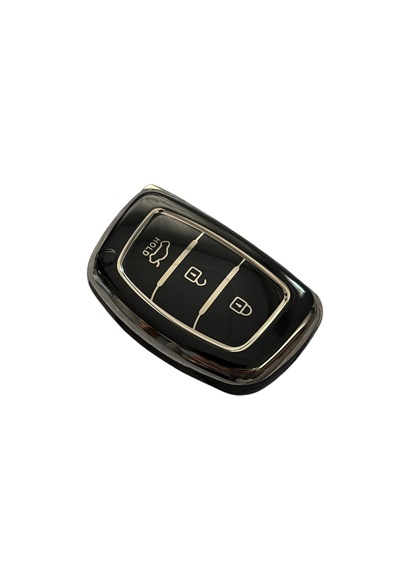 Autohan Keys Lüx Anahtar Kılıfı, Nano Koruma Teknolojili, Tucson Elentra Bayon Için Uyumlu, Siyah Gümüş, Anahtarsız Çalıştırma