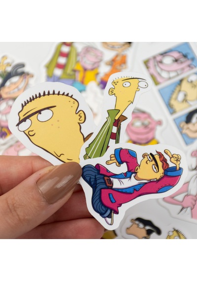 Ed, Edd Ve Eddy 20 Parça Sticker Paketi Yapışkanlı Kaliteli Su Geçirmez Etiket Seti Çok Renkli