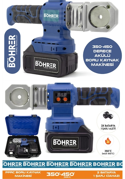 Böhrer Ba0014 Alman Pro Pprc Max 450 Derece Blue Komple Uç Aparatlari Dahi L Plasti K Boru Kaynak Maki Nesi