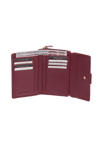 Tergan Bordo Deri Kadın Cüzdan - S1cb00005813-k16 Bordo