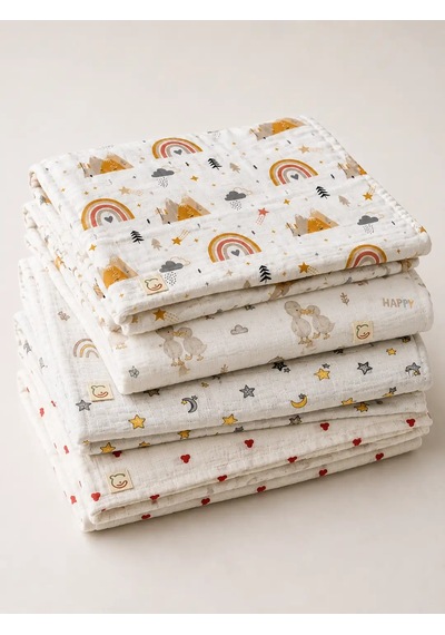 E&f Store Ay Ve Yıldız Desenli Bebek Battaniyesi Çok Renkli