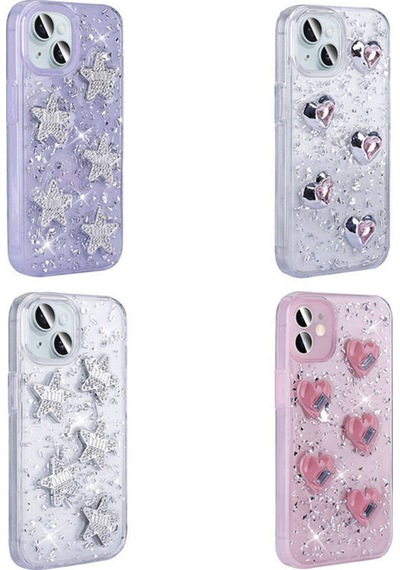Apple Apple iPhone 13 / 14 Uyumlu Kılıf Airbagli Simli Arka Yüzey Silikon Kapak