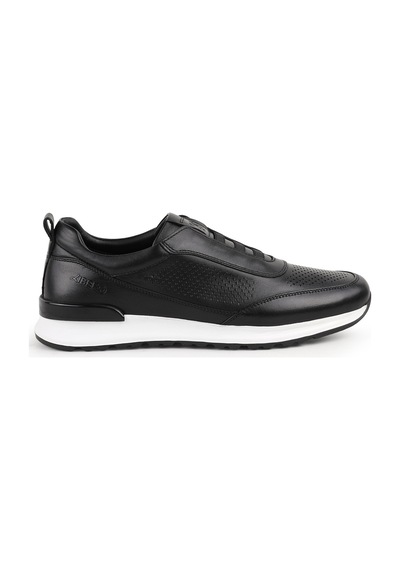 Libero L5931 Siyah Hakiki Antik Deri Erkek Sneaker Konforlu Günlük Spor Ayakkabı Siyah