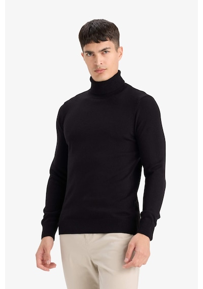 Defacto Slim Fit Dar Kesim Balıkçı Yaka Basic Düz Triko Kazak R1124az25wnbk27 Siyah