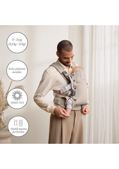 BabyBjörn 2’li Set Bliss Ana Kucağı & Kanguru Harmony Woven Melange Light Beige