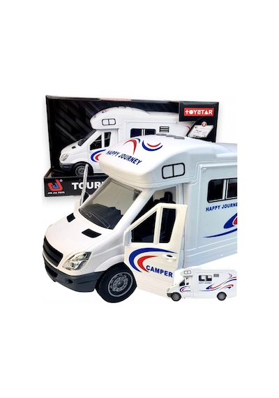 Sürtmeli Sesli Işıklı Oyuncak Karavan Kapıları Açılabilen 29 Cm