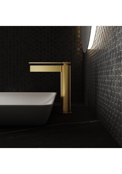 Fontana Yüksek Lavabo Bataryası Fırçalanmış Altın Fj-6022 Altın