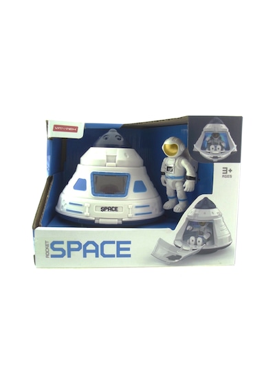 Işıklı Ve Astronotlu Uzay Kapsülü