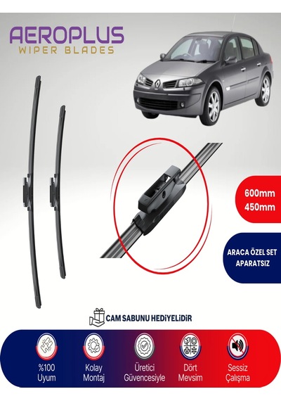 Aeroplus Renault Megane 2 Muz Silecek Takımı 2006-2009