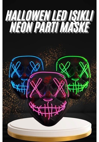 Hallowen Parti Maskesi Neon Led Işıklı Maske 3 Modlu Cadılar Bayramı Maskesi Mh-hs7429-4514
