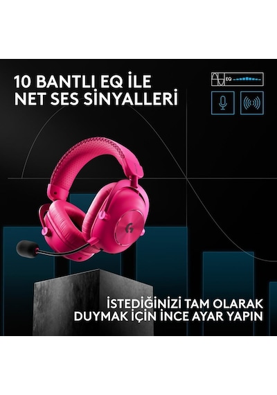 Logitech G Pro X3 Lightspeed Kablosuz Bluetooth Oyuncu Kulaklığı - Pembe