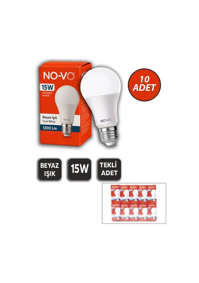 Diyarı Fırsat Led Ampul 15w Beyaz Işık 1200 Lümen 10'lu Paket Kp-10-1615