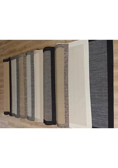 Çam Halı Sisal 9427 Krem / Bej Bordürlü Jüt Sisal Kilim - 80x150