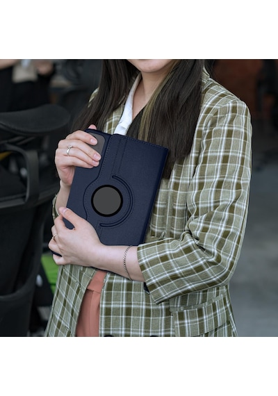 Honor Pad X9a 11.5 Inç Kılıf Koruyucu 360 Dönebilen Standlı Pu Deri Tablet Ön Arka Kapak Mavi